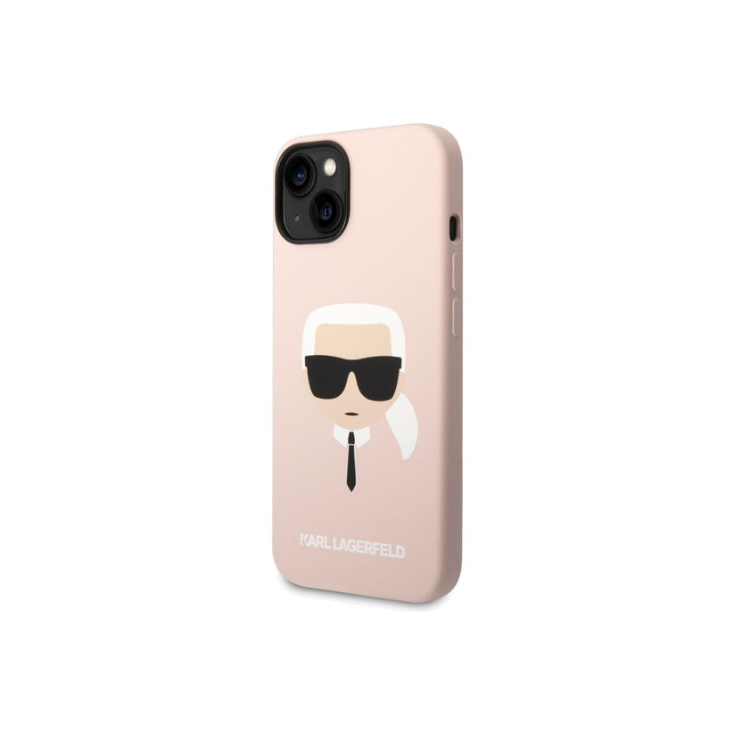 Kryt pro iPhone 14 Plus Karl Lagerfeld Silicone Karl Head - růžový - iSTYLE CZ