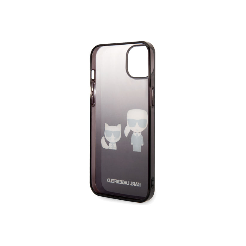 Kryt pro iPhone 14 Plus Karl Lagerfeld Gradient Karl and Choupette - černý - iSTYLE CZ