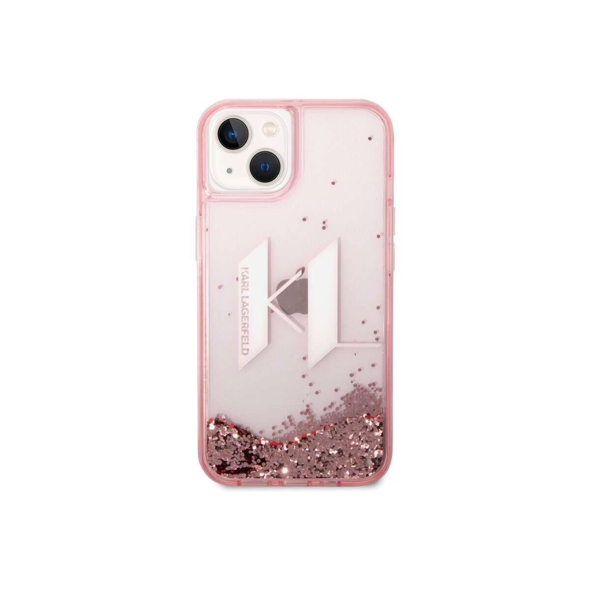 Kryt pro iPhone 14 Karl Lagerfeld Liquid Glitter Big KL Logo - růžový