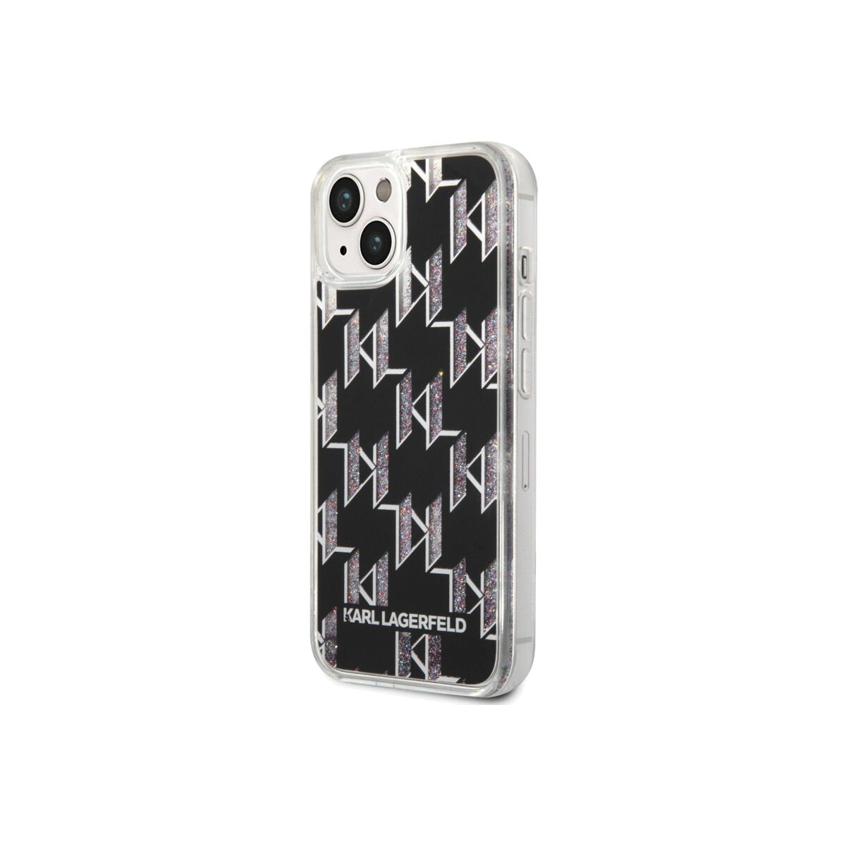 Kryt pro iPhone 14 Plus Karl Lagerfeld Monogram Liquid Glitter - černý - iSTYLE CZ