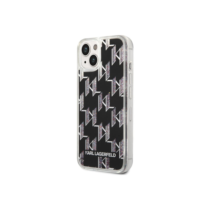 Kryt pro iPhone 14 Plus Karl Lagerfeld Monogram Liquid Glitter - černý - iSTYLE CZ