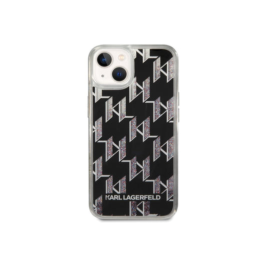 Kryt pro iPhone 14 Plus Karl Lagerfeld Monogram Liquid Glitter - černý - iSTYLE CZ