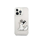 Kryt pro iPhone 14 Pro Max Karl Lagerfeld Choupette Eat - průhledný