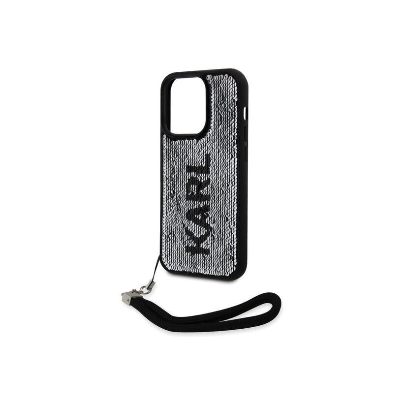 Kryt pro iPhone 15 Pro Karl Lagerfeld Sequins Reversible - stříbrný - iSTYLE CZ