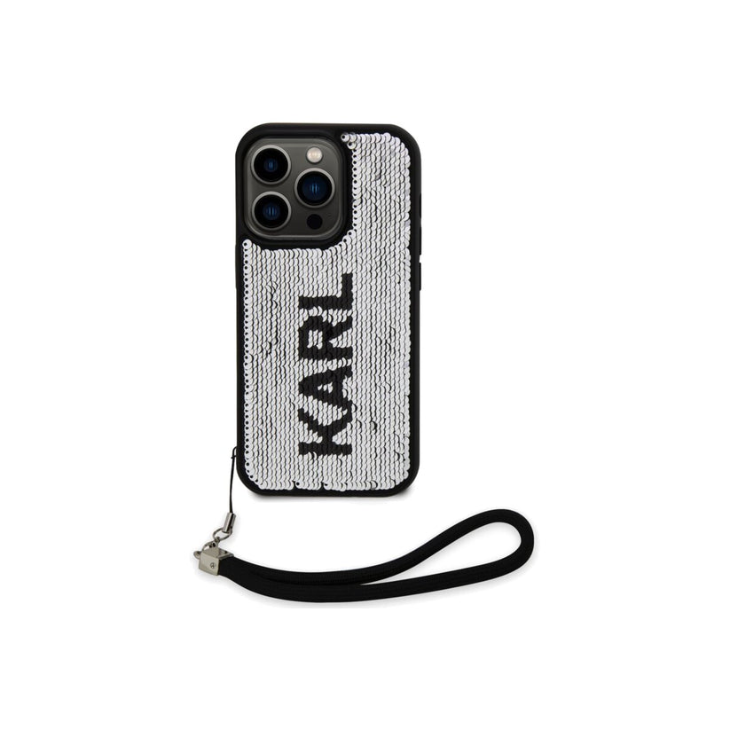 Kryt pro iPhone 15 Pro Karl Lagerfeld Sequins Reversible - stříbrný - iSTYLE CZ