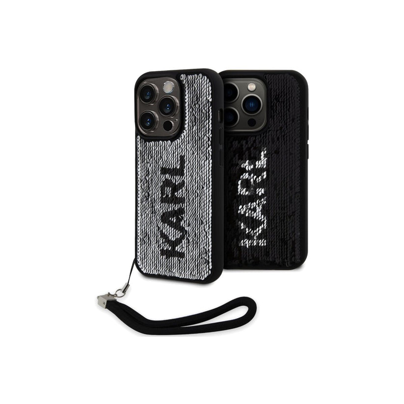 Kryt pro iPhone 15 Pro Max Karl Lagerfeld Sequins Reversible - stříbrný - iSTYLE CZ