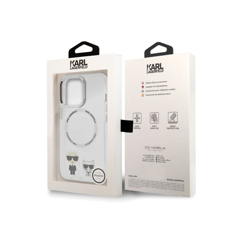 MagSafe kryt na iPhone 14 Pro Karl and Choupette - průhledný
