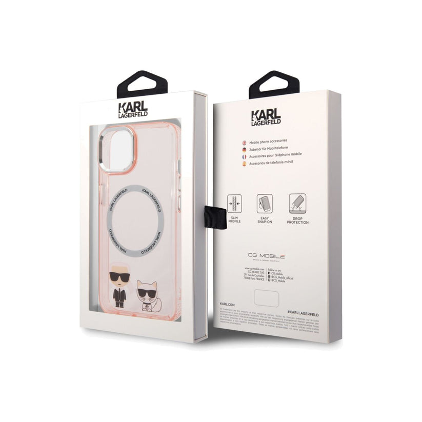 MagSafe kryt na iPhone 14 Plus Karl and Choupette - růžový - iSTYLE CZ