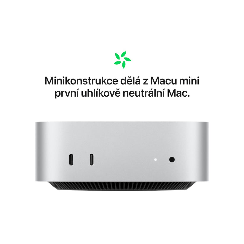 Mac mini, Apple M4 10jádrové CPU, 10jádrové GPU, 16GB, 256GB SSD - stříbrný (otevřený)