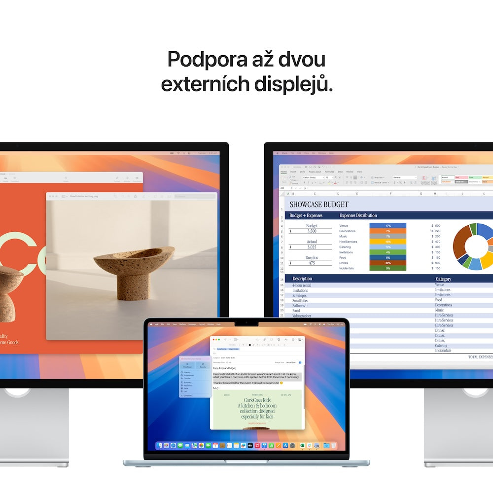 MacBook Air 13,6", Apple M4 10jádrové CPU, 8jádrové GPU, 16GB, 256GB SSD, CZ - blankytně modrý (otevřený)