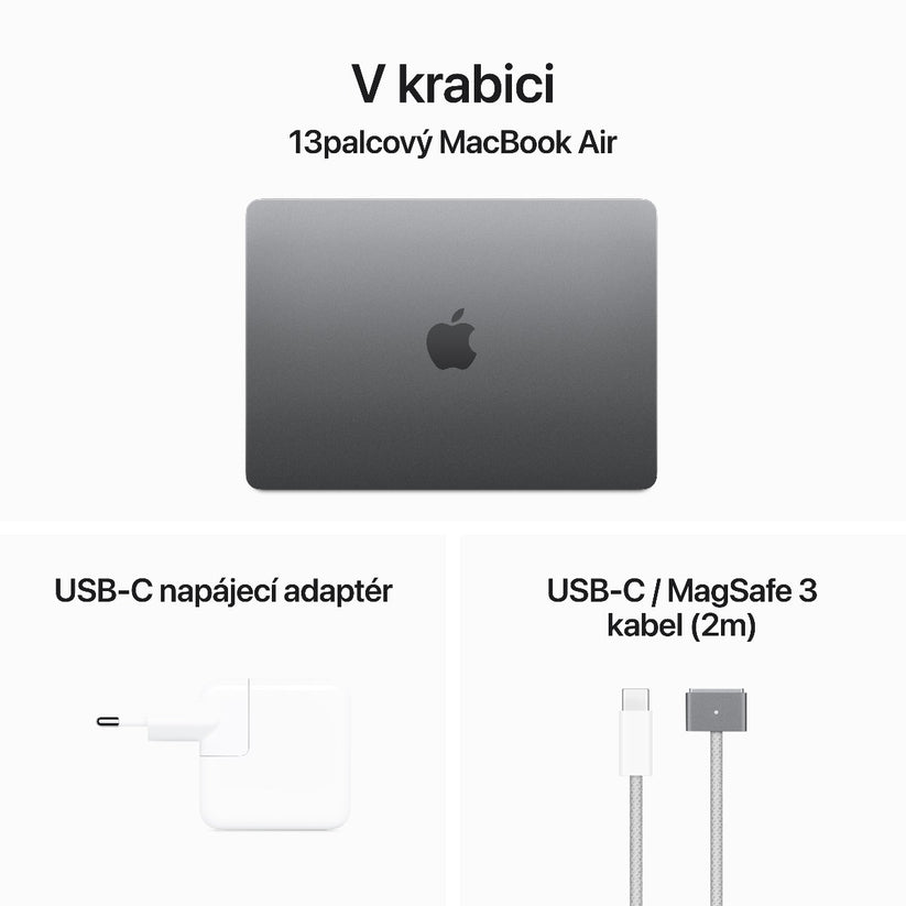 Apple MacBook Air 13,6", Apple M3 8jádrové CPU, 10jádrové GPU, 16GB, 512GB SSD, CZ - vesmírně šedý (otevřený) - iSTYLE CZ