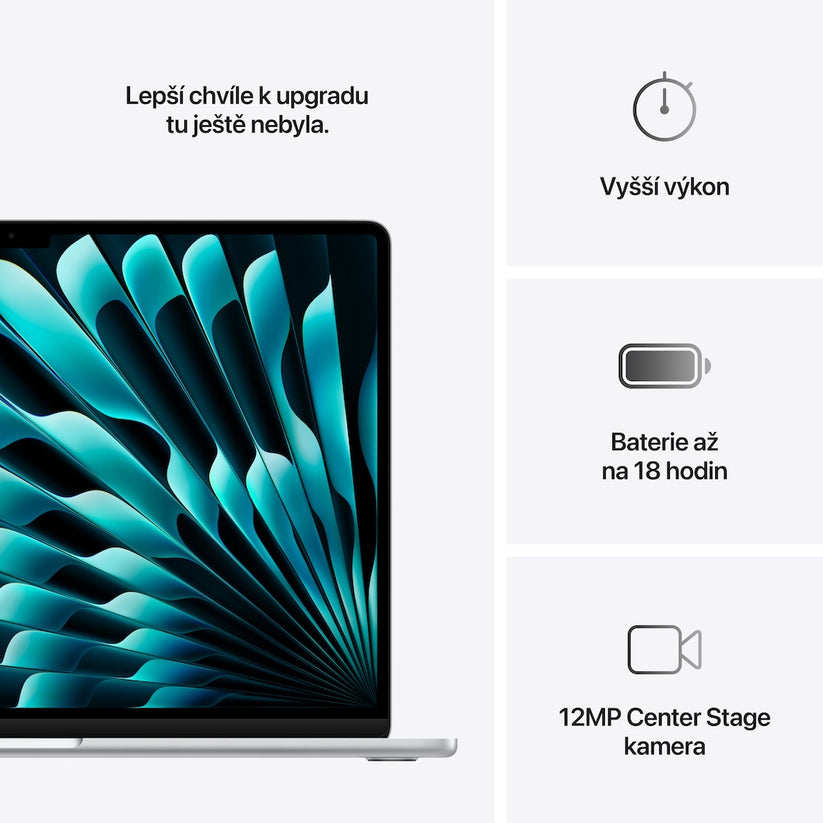 MacBook Air 15,3", Apple M4 10jádrové CPU, 10jádrové GPU, 16GB, 512GB SSD, CZ - stříbrný (otevřený) - iSTYLE CZ