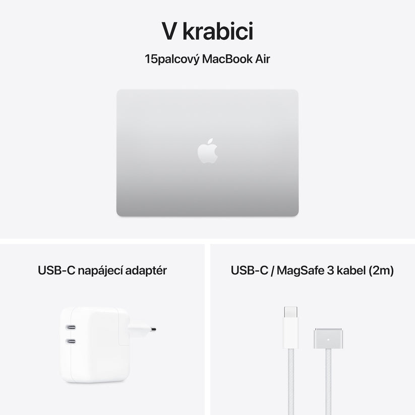 MacBook Air 15,3", Apple M4 10jádrové CPU, 10jádrové GPU, 16GB, 512GB SSD, CZ - stříbrný (otevřený) - iSTYLE CZ