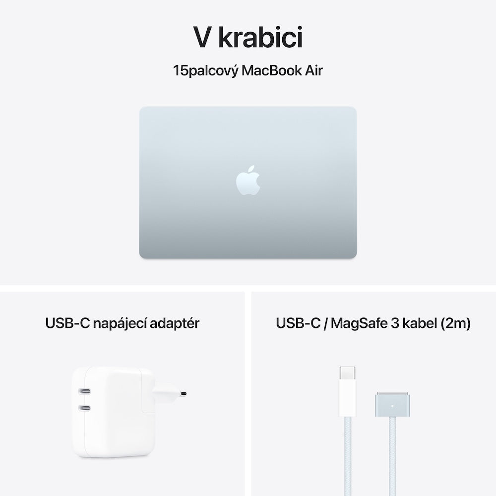 MacBook Air 15,3", Apple M4 10jádrové CPU, 10jádrové GPU, 16GB, 512GB SSD, CZ - blankytně modrý (otevřený) - iSTYLE CZ