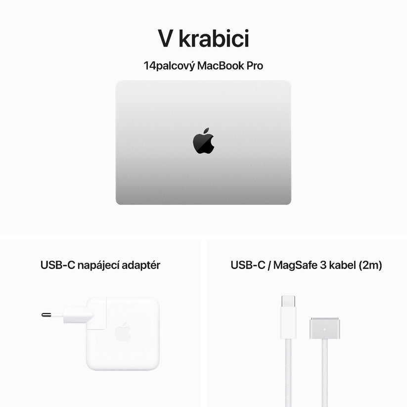 MacBook Pro 14", Apple M3 Max 14jádrové CPU, 30jádrové GPU, 36GB, 1TB SSD, CZ - stříbrný (otevřený)