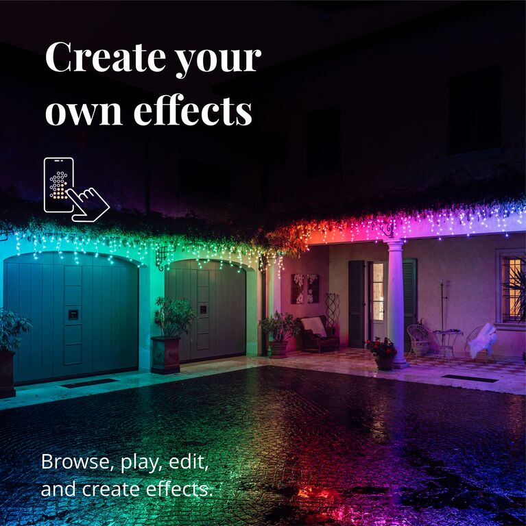 Chytrá vánoční LED výzdoba Twinkly Icicle 190 diod 5m - vícebarevná/bílá