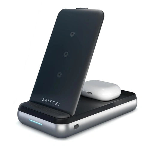 10 000 mAh hliníková bezdrátová powerbanka se stojánkem Satechi Duo Wireless Charger