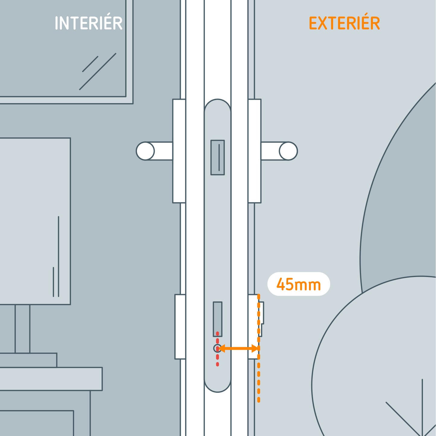 Smart zámek a klíče Netatmo Doorlock - prodloužení 45 mm