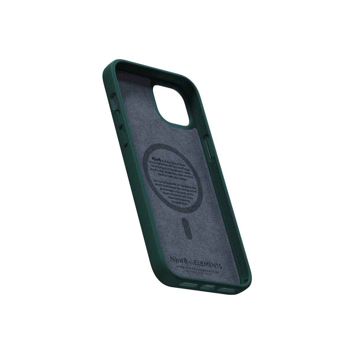 Kožené MagSafe pouzdro pro iPhone 14 Plus Njord byELEMENTS - zelené