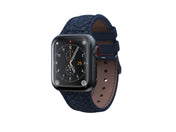 Kožený řemínek na Apple Watch 42/44/45/49 mm Njord Vatn - modrý