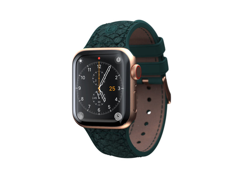 Kožený řemínek na Apple Watch 42/44/45/49 mm Njord Jöro - zelený