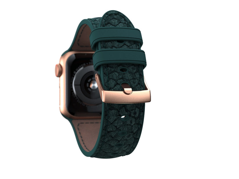 Kožený řemínek na Apple Watch 42/44/45/49 mm Njord Jöro - zelený