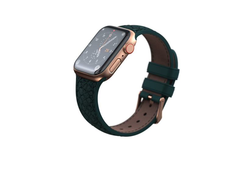 Kožený řemínek na Apple Watch 42/44/45/49 mm Njord Jöro - zelený