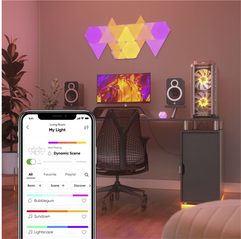 Dekorativní trojúhelníkové chytré osvětlení Nanoleaf Starter Kit, 4 kusy