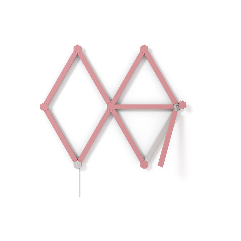 LED světelná sada 9 kusů Nanoleaf Lines Skin - matně růžová