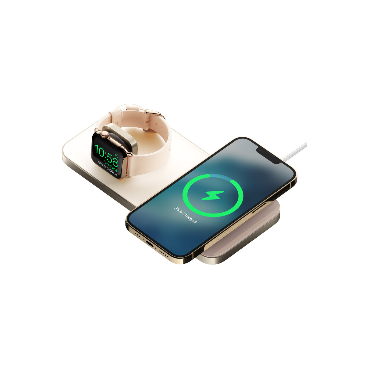 Bezdrátová MagSafe nabíjecí stanice Nomad Base One Max - zlatá