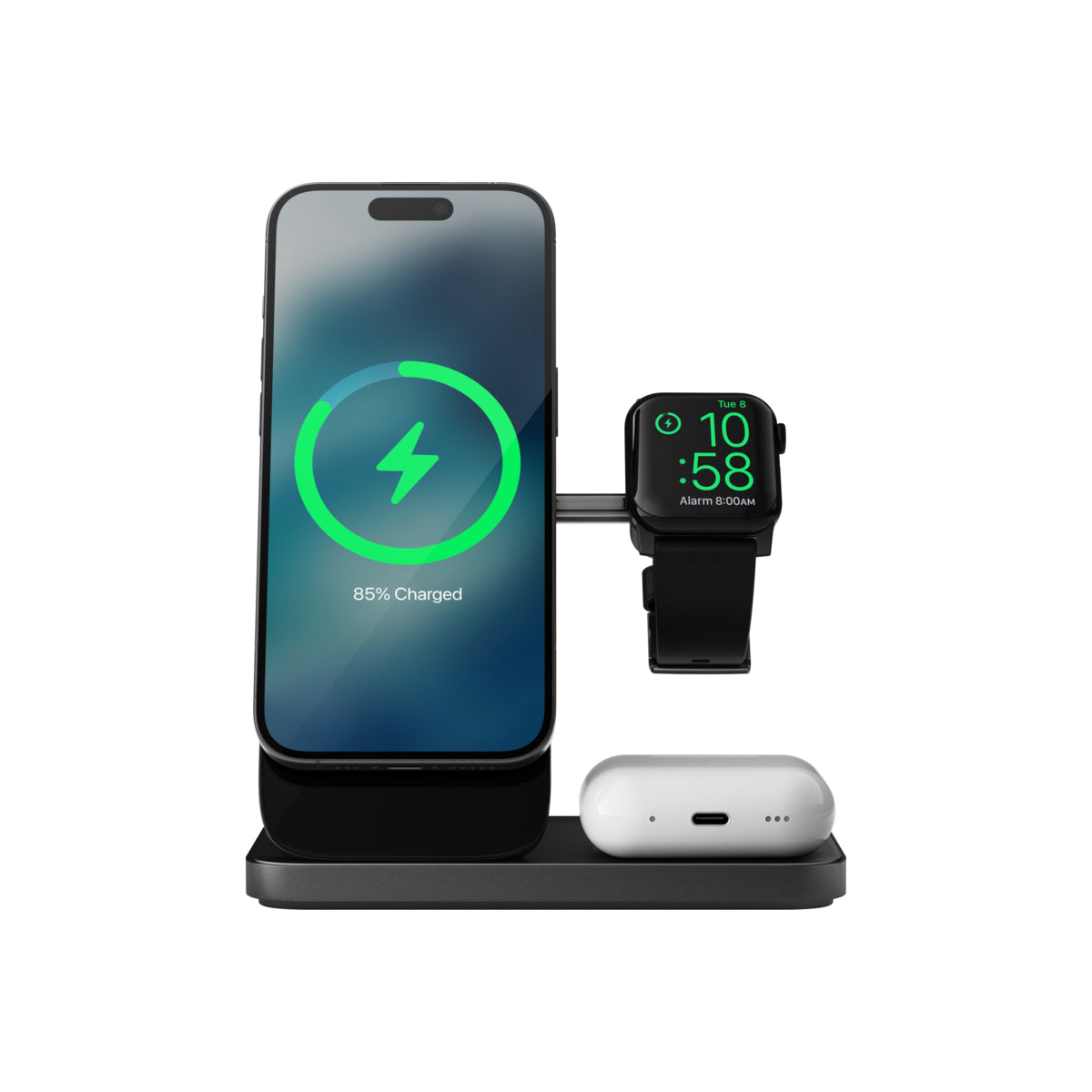 Bezdrátový MagSafe nabíjecí stojánek Nomad Stand One Max 3v1 - černý - iSTYLE CZ