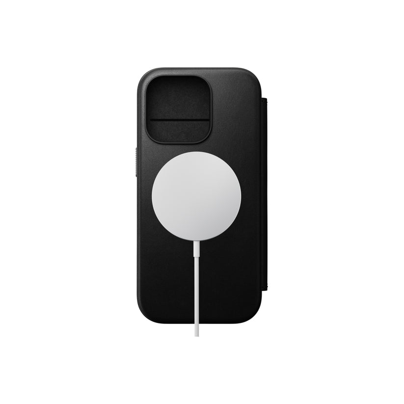 Kožený MagSafe kryt pro iPhone 16 Pro Nomad Modern Leather Folio - černý - iSTYLE CZ