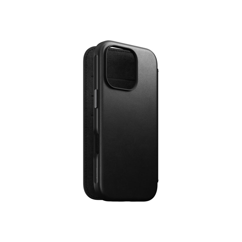 Kožený MagSafe kryt pro iPhone 16 Pro Nomad Modern Leather Folio - černý - iSTYLE CZ