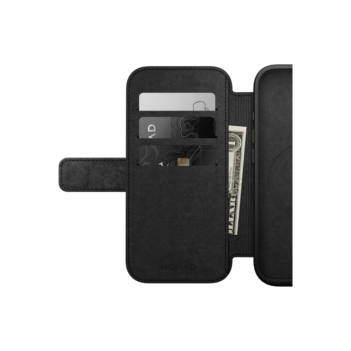 Kožený MagSafe kryt pro iPhone 16 Pro Nomad Modern Leather Folio - černý - iSTYLE CZ