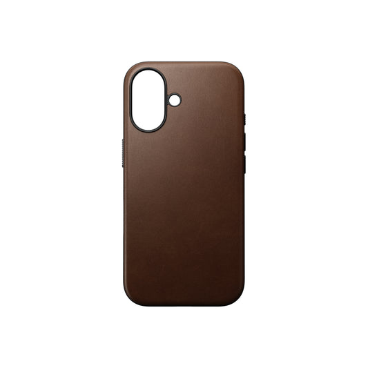 Kožený kryt pro iPhone 16 Nomad Modern - hnědý - iSTYLE CZ