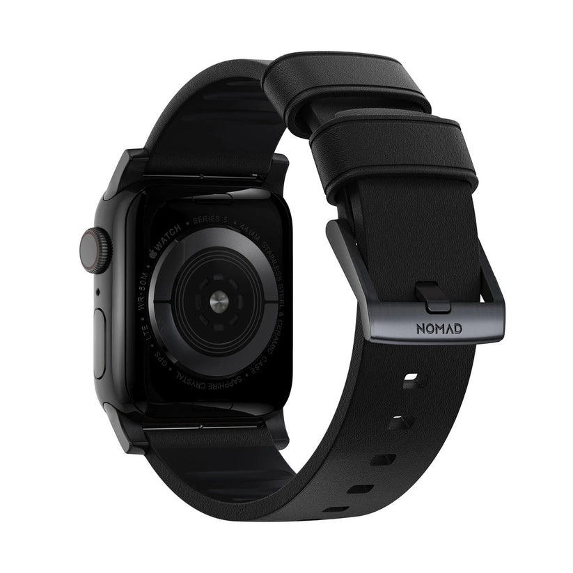 Řemínek pro Apple Watch 42/44/45/49 mm Nomad Active Strap Pro - černý s černou přezkou - iSTYLE CZ