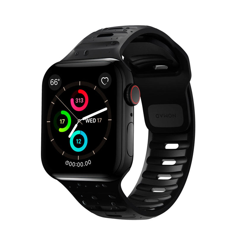 Řemínek na Apple Watch 44/42/45/49 mm Nomad Sport Strap vel. M/L - černý - iSTYLE CZ