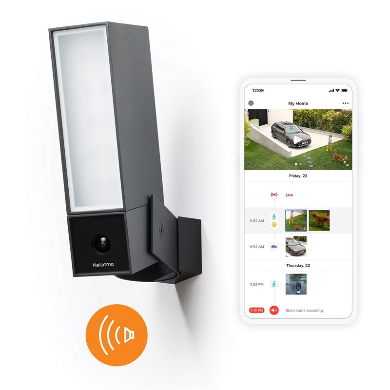 Inteligentní venkovní kamera se sirénou Netatmo Smart - černá - iSTYLE CZ
