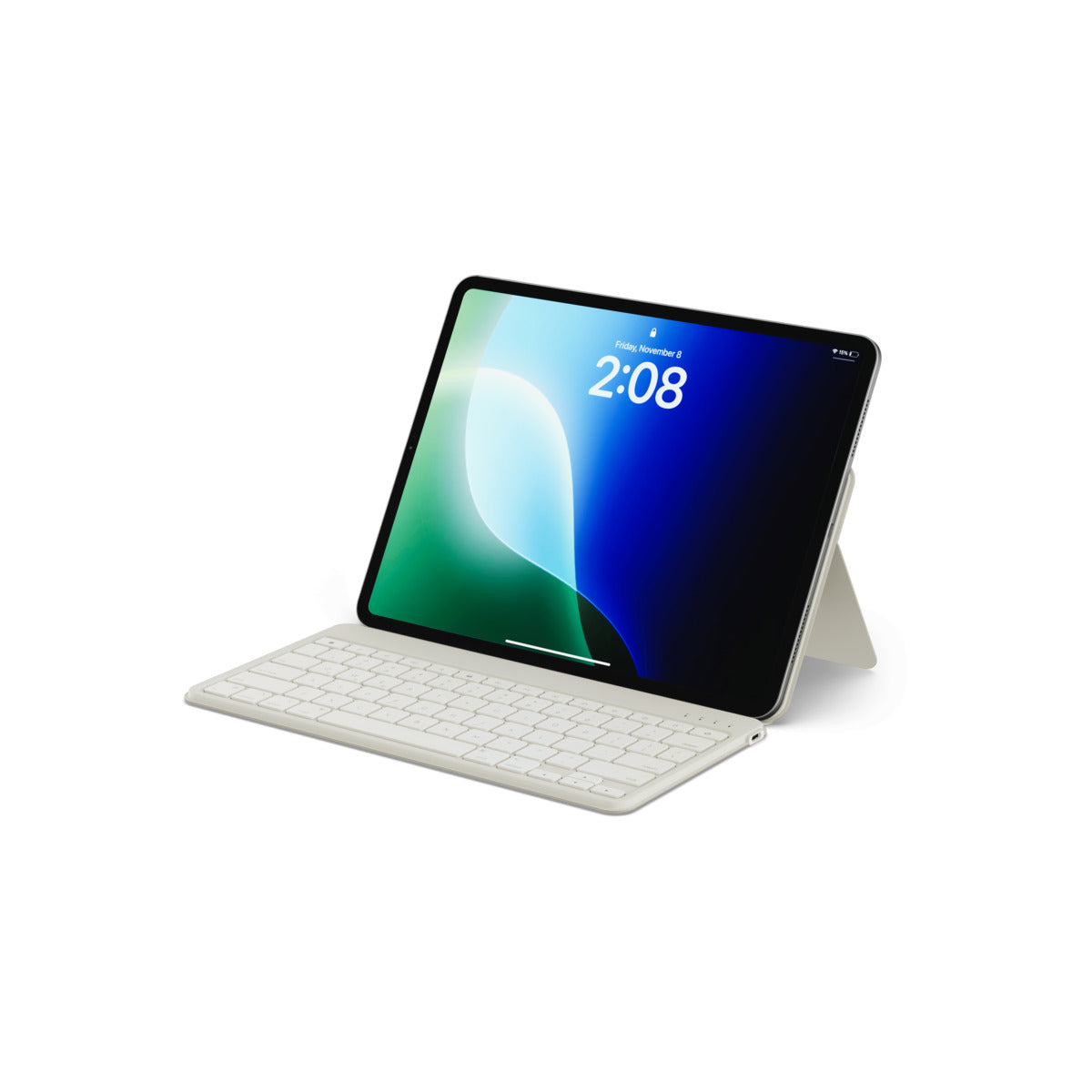 Bluetooth klávesnice se stojánkem Satechi OntheGo (CZ) - písková