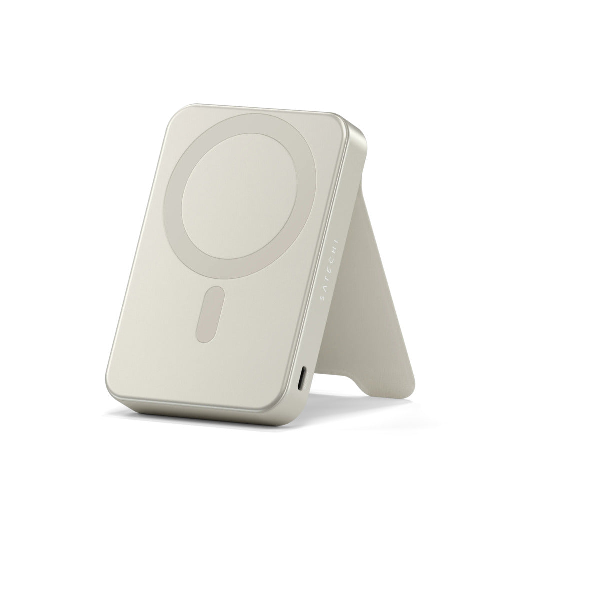 Magnetická powerbanka Satechi OntheGo Qi2 10000 mAh se stojánkem - písková