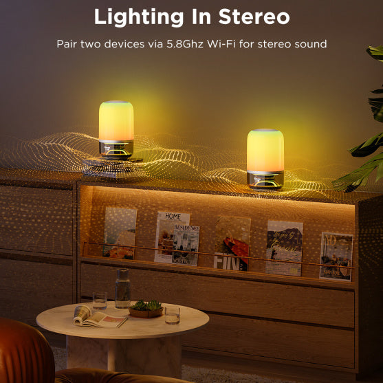 Stolní lampa s reproduktorem Govee Table Lamp 2 RGBW Sound by JBL – bílá