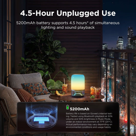 Stolní lampa s reproduktorem Govee Table Lamp 2 RGBW Sound by JBL – bílá