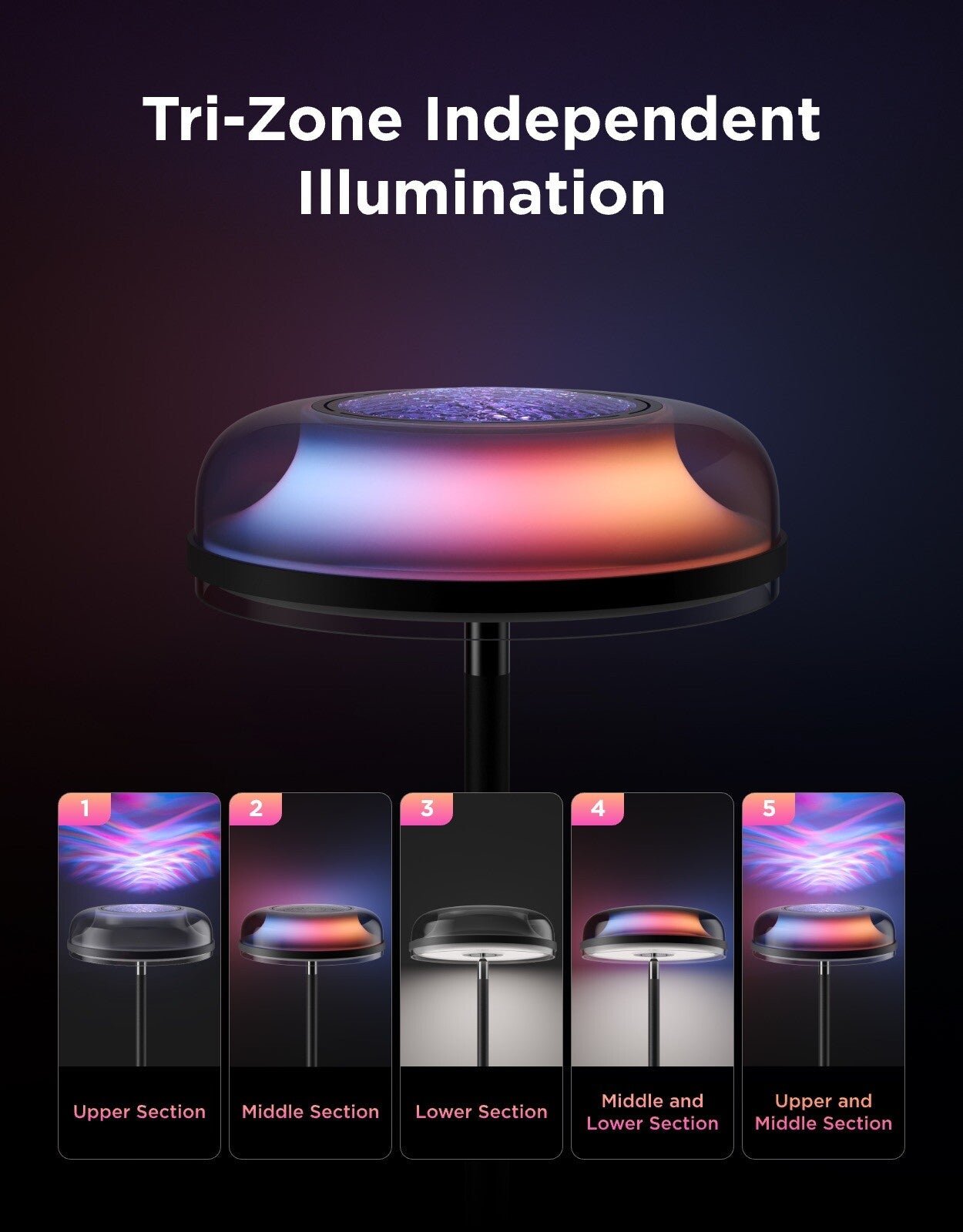 Stojací lampa Govee Uplighter RGBICWW Floor Lamp – černá