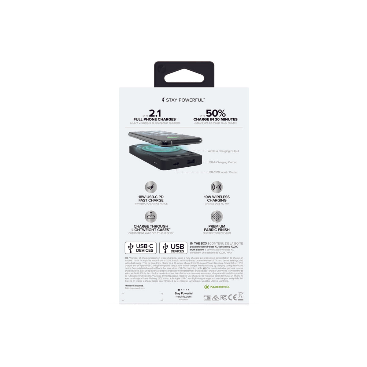 Bezdrátová powerbanka Mophie Powerstation XL s kapacitou 10 000 mAh - šedá - iSTYLE CZ