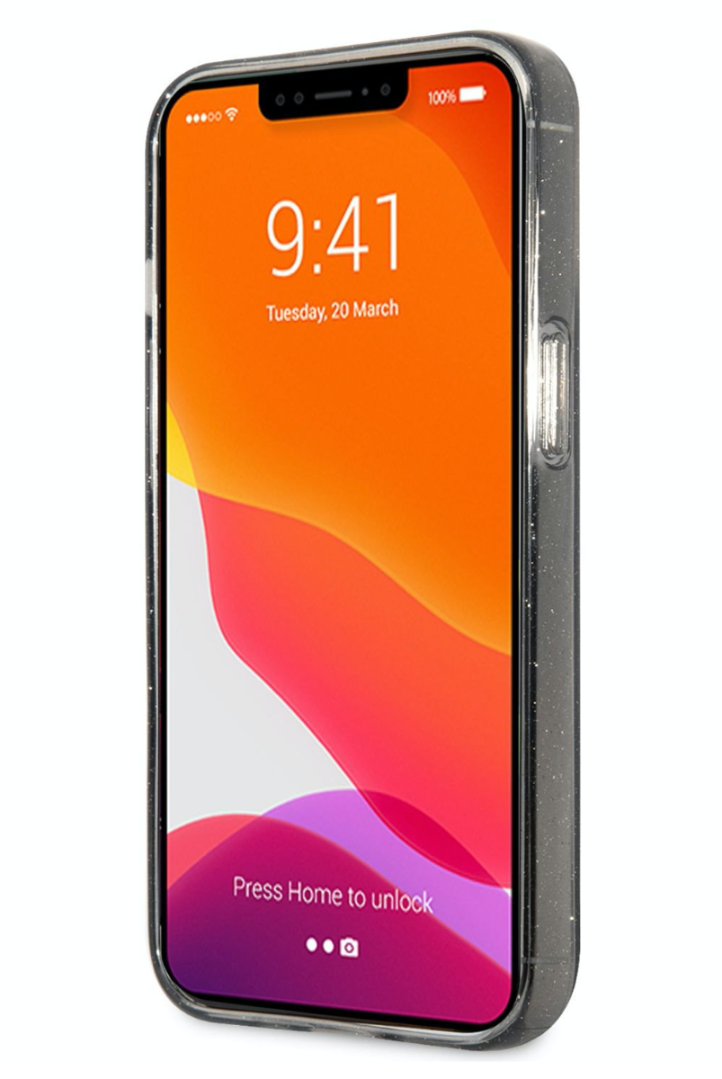 Pouzdro na iPhone 13 Pro Karl Lagerfeld Full Glitter - černé