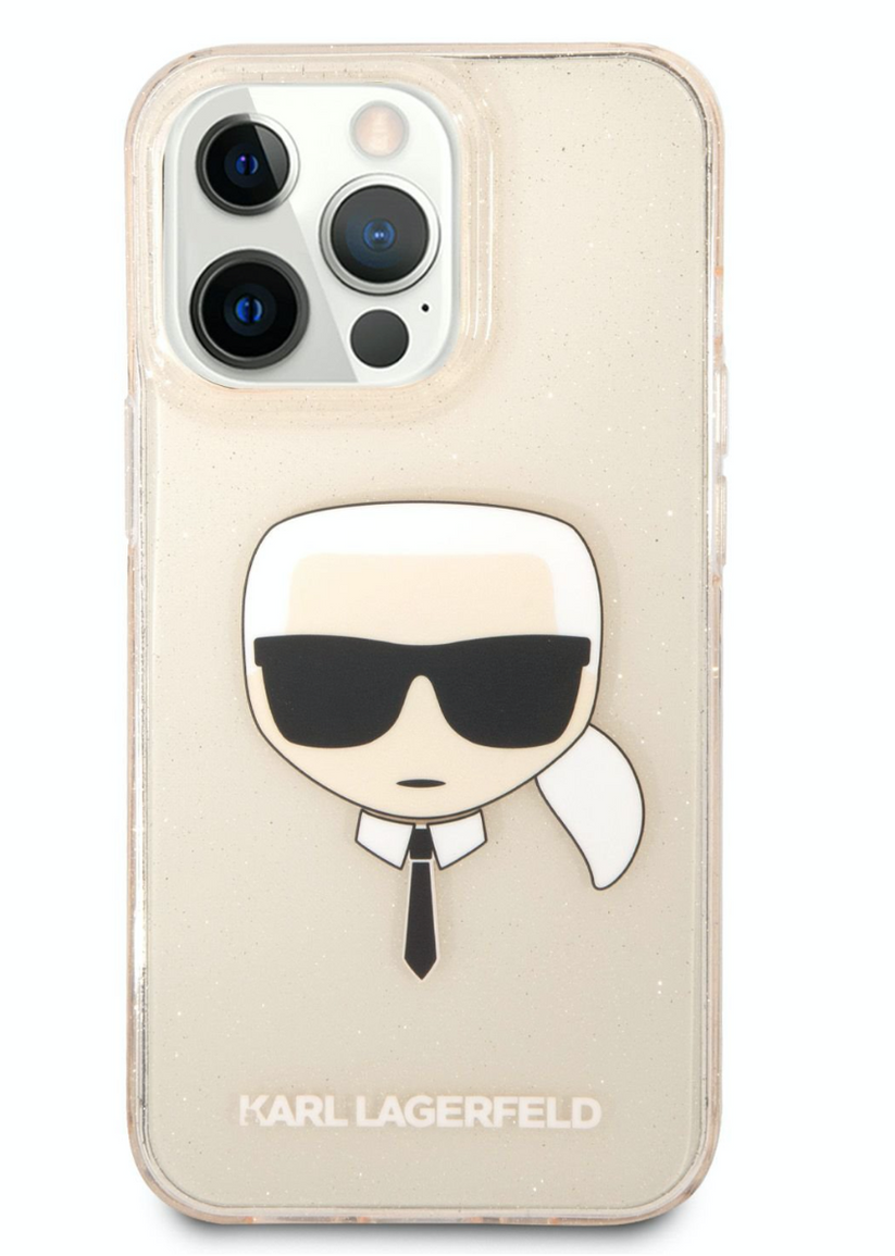 Pouzdro na iPhone 13 Pro Karl Lagerfeld Full Glitter - zlaté