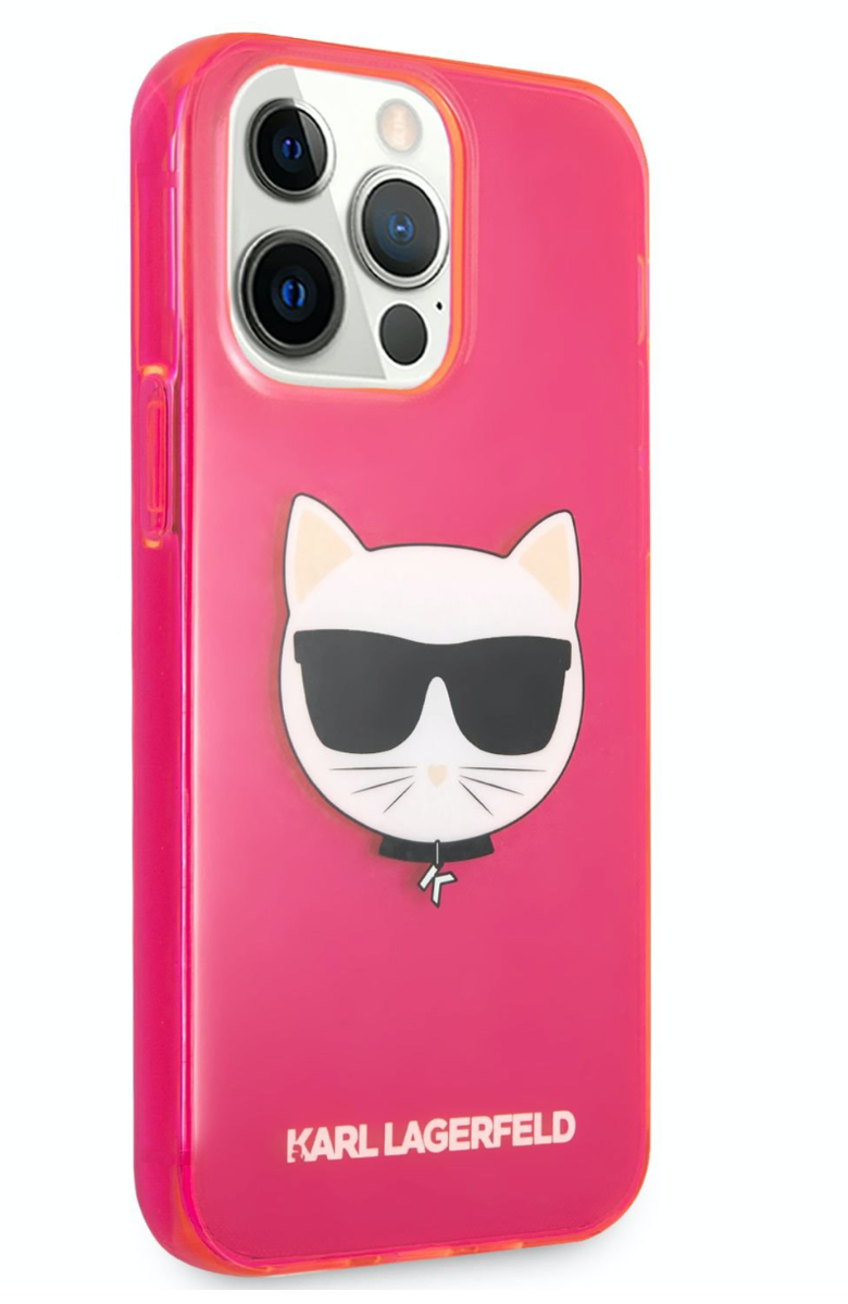 Pouzdro na iPhone 13 Pro Max Karl Lagerfeld and Choupette - růžové - iSTYLE CZ
