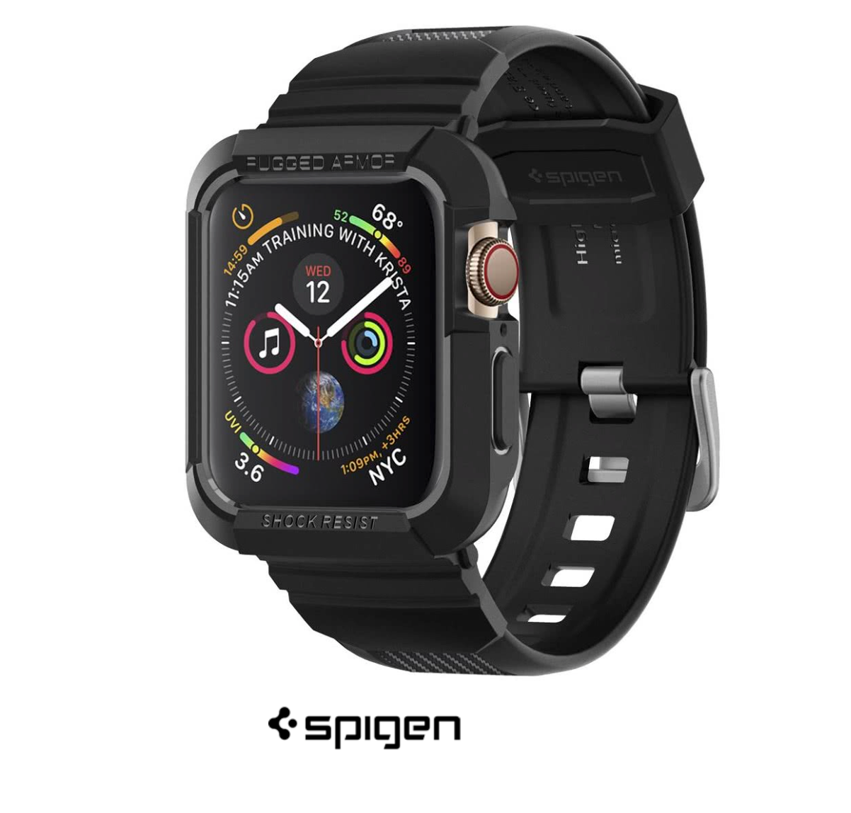 Ochranný kryt pro Apple Watch 5/4 44mm Spigen Rugged Armor Pro - černý