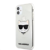Kryt na iPhone 11 Karl Lagerfeld Choupette Head - stříbrný