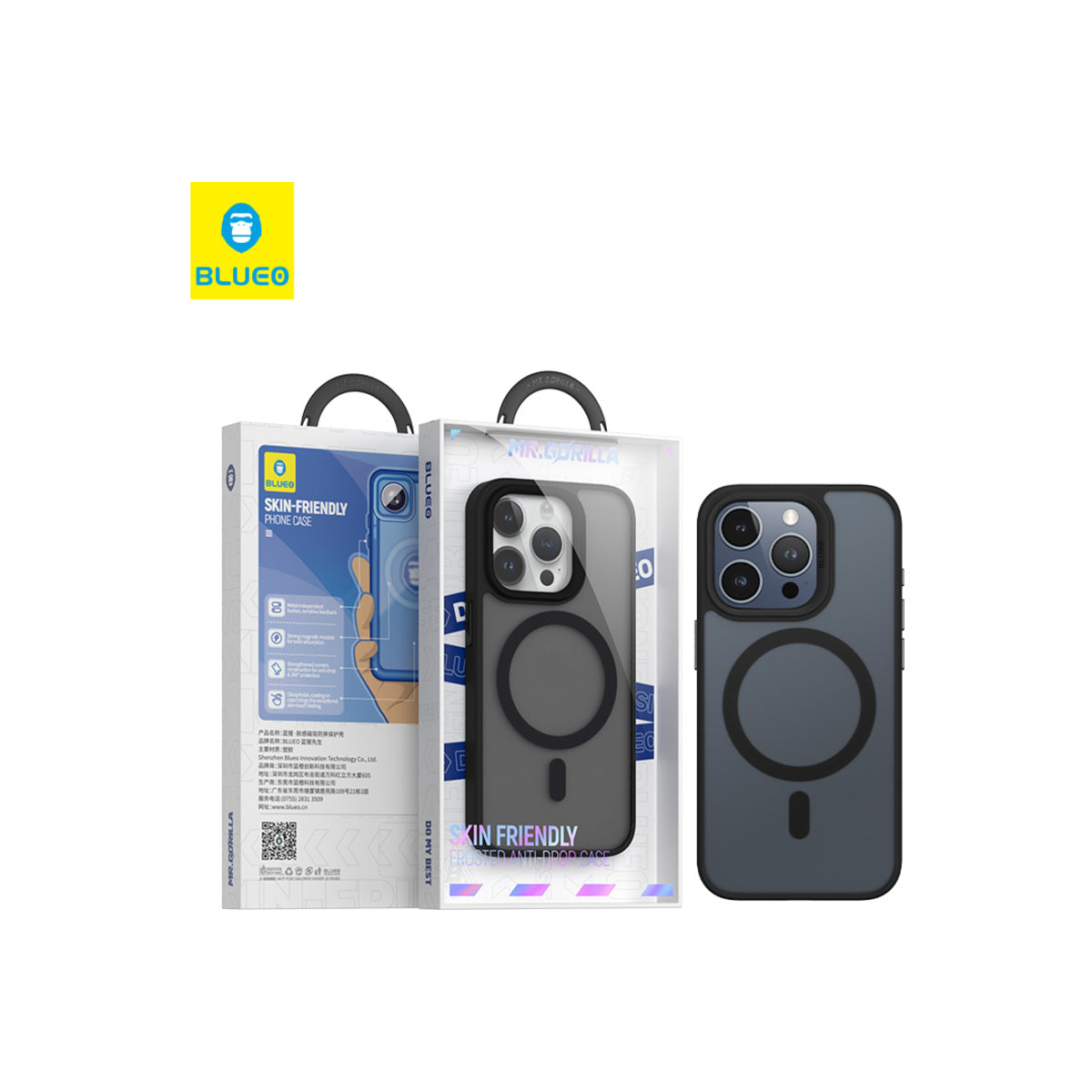 MagSafe kryt na iPhone 15 Pro Blueo Skin Friendly Frosted Case - černý - iSTYLE CZ